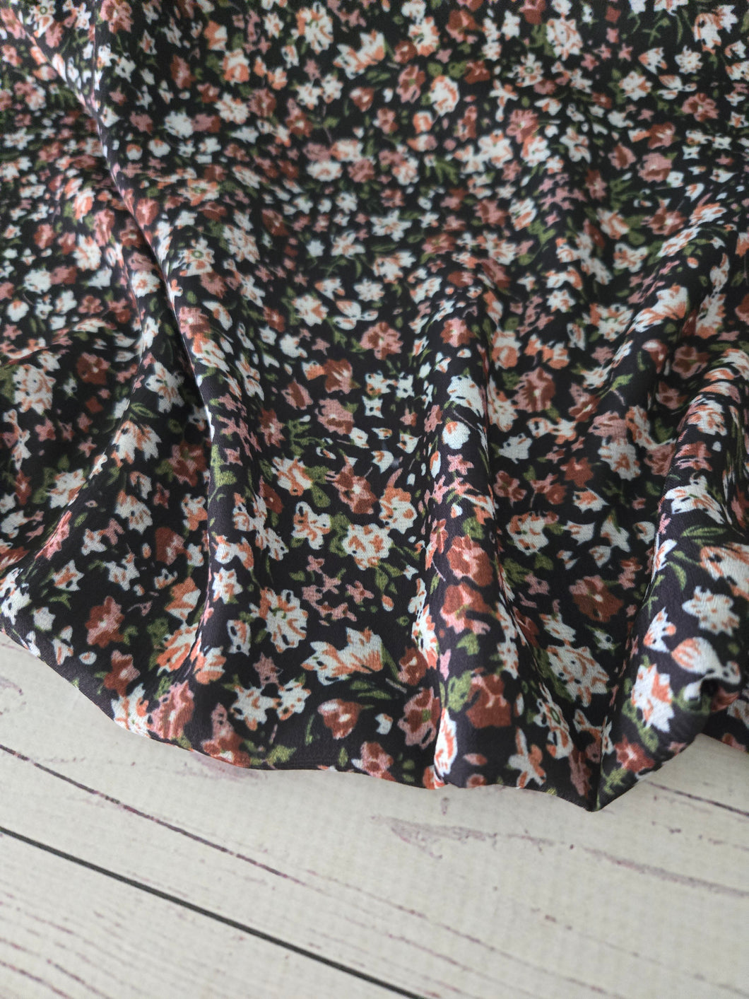 Petite Black Floral Print {by the half yard}