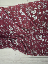 Burgundy & White Floral {by the half yard}