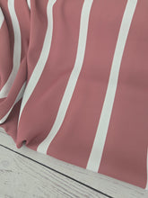 Exclusive Design- Dark Rose Stripes Pinstripe Poly {by the half yard}