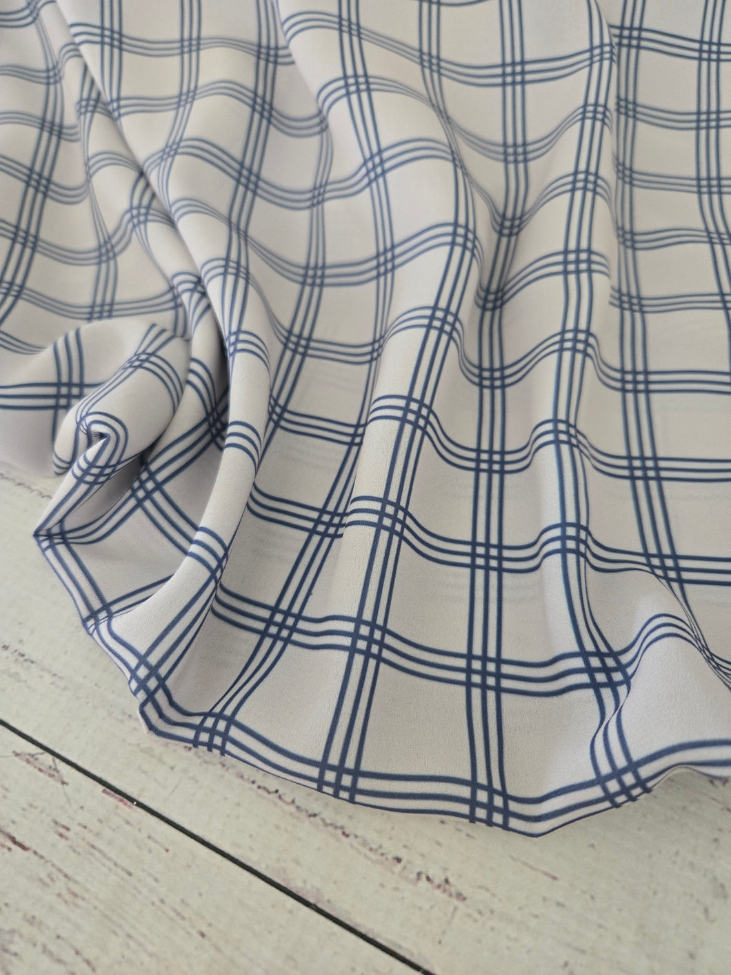Exclusive Design- Light Taupe & Navy Plaid {by the half yard}