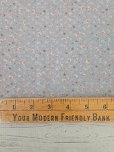 Exclusive Design- Gray Blue Petite Meadow Collection Floral Print Swiss Dot Knit {by the half yard}