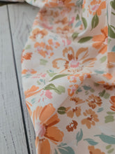 Orange Floral Dull Satin Stretch Polyester {by the half yard}