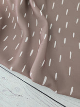 Moss Brown Dash Print Linen Look Poly {by the half yard}