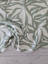 Sage & Ivory Mod Leaf Print Rayon Nylon {by the half yard}