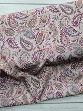 Exclusive Design- Mauve Paisley Lurex Stripe Poly {by the half yard}