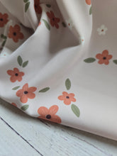 Muted Coral Daisy Print Matte Athletic Knit {by the half yard}