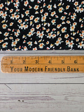 Black Petite Floral Opaque Air Flow 100% Polyester {by the half yard}