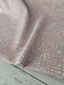 Dusty Pink & White Irregular Plaid Opaque Petite Swiss Dot 100% Polyester {by the half yard}