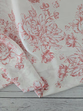 Ivory & Rosewood Floral Silky Polyester {by the half yard}