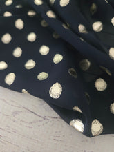 Navy & Gold Foil Dot Chiffon {by the half yard}
