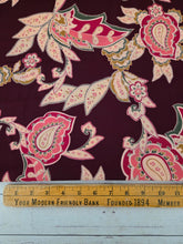 Burgundy & Pink Paisley Print {by the half yard}