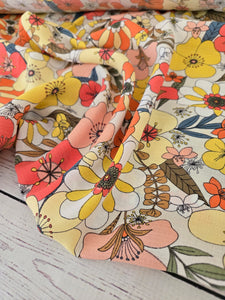 Retro Floral Woven Look Polyester {by the half yard}