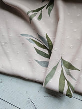 Exclusive Design-  Natural Branch Print Opaque Swiss Dot 100% Polyester {by the half yard}