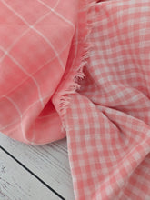 Coral Plaid & Gingham Double Gauze Cotton {by the half yard}