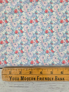 Light Blue & Pink Petite Floral Print {by the half yard}