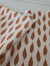 Cream Tan Symmetrical Leaf Print {by the half yard}