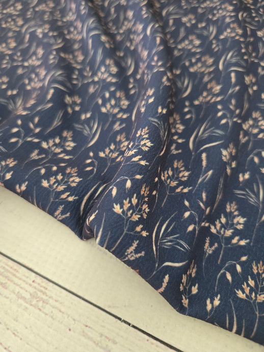 Exclusive Design- Navy Fall Meadow Print {by the half yard}