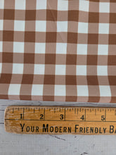 Butterscotch Gingham Print Polyester Slub {by the half yard}