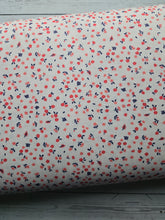 Petite Happy Coral Floral Double Brushed Poly (DBP) Knit {by the half yard}