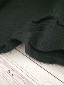 Solid Black Double Gauze Cotton {by the half yard}