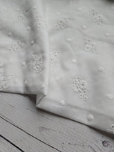 White Floral Embroidered Dots & Floral Cotton {by the half yard}
