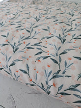 Cream Watercolor Floral Stems Poly Slub {by the half yard}