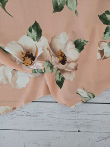 Peach Magnolia Bubble Crepe {by the half yard}