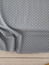 Blue Gray Polka Dots Poly Slub {by the half yard}