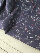 Navy & Fuschia Petite Vining Floral Print {by the half yard}