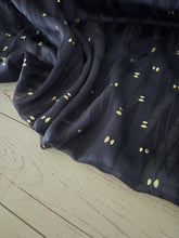 Navy Stripe & Foil Chiffon {by the half yard}