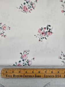 Exclusive Design- Cream Medium Rose Print {by the half yard}