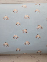 Exclusive Design- Mid Blue Crabs Double Brushed Poly (DBP) Knit {by the half yard}