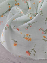 Light Green Floral Rayon Linen Blend {by the half yard}