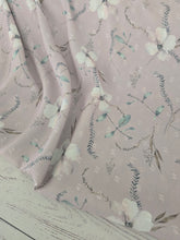 Taupe Stems & Floral Opaque Swiss Dot 100% Polyester {by the half yard}