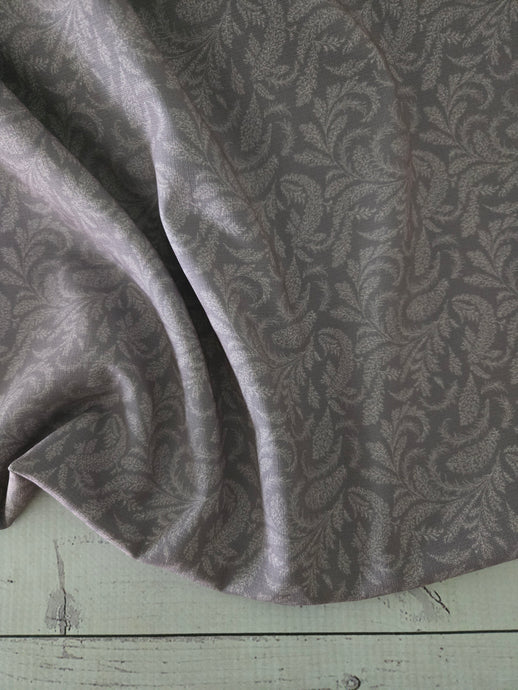 Mauve Elegant Print Poly Slub {by the half yard}
