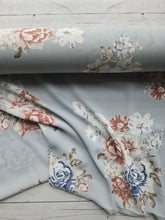 Dusty Blue Large Floral {by the half yard}