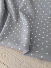 Blue Gray Polka Dots Poly Slub {by the half yard}