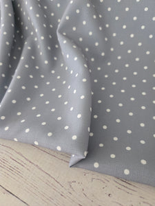 Blue Gray Polka Dots Poly Slub {by the half yard}