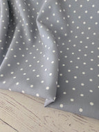 Blue Gray Polka Dots Poly Slub {by the half yard}