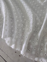White Embroidered Dots & Circles Cotton {by the half yard}
