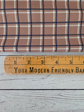 Caramel, Cream & Navy Plaid Print {by the half yard}