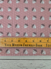Rose Pink Acorn Print Swiss Dot Knit {by the half yard}