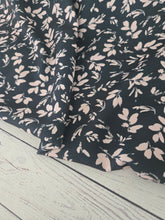Black & Tan Foliage Print Air Flow Stripe Poly {by the half yard}