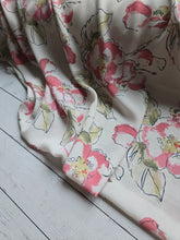 Pink Watercolor & Line Drawn Floral {by the half yard}