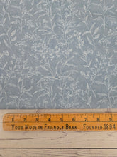 Blue Gray Wispy Outline Floral Opaque Petite Swiss Dot 100% Polyester {by the half yard}