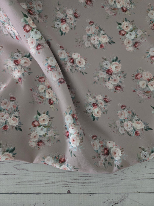 Exclusive Design- Hazelnut Floral Bouquet {by the half yard}