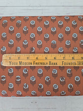 Rust Block Print Linen Look Poly {by the half yard}