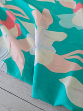 Bright Mint Large Leafy Floral Rayon Challis {by the half yard}