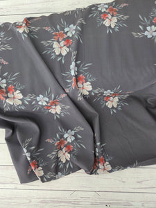 Exclusive Design- Darkest Green Watercolor Floral {by the half yard}