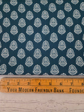 Deep Teal Symmetrical Block Print {by the half yard}